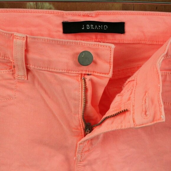 J BRAND Harper Skinny Jeans Womens 26 Orange Neon Coral $187 Designer Cropped - Picture 6 of 9